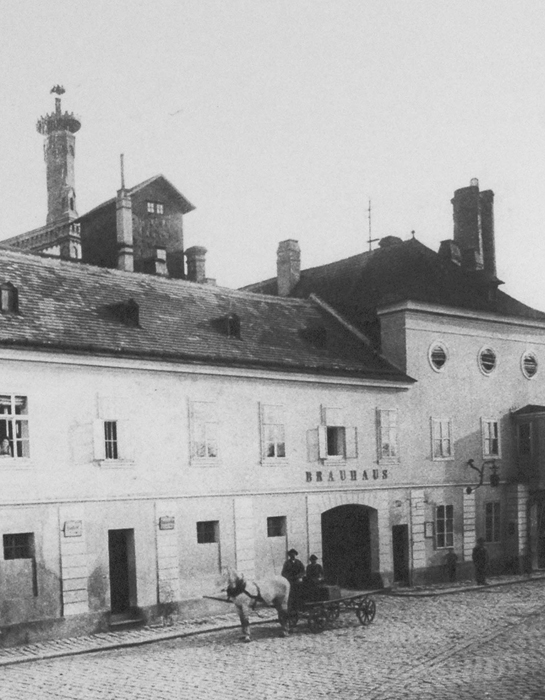Hier sehen Sie ein historisches Bild vom alten Brauhaus